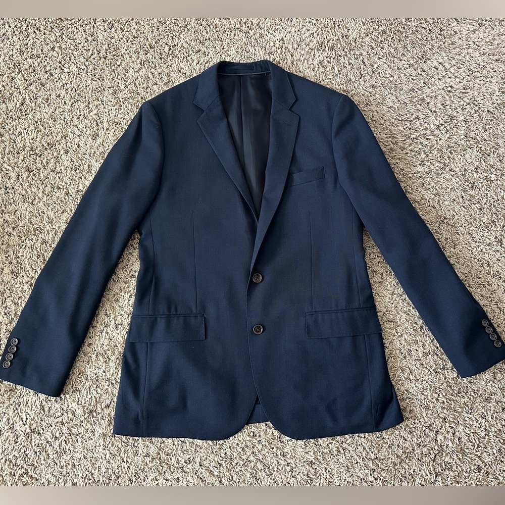 J.Crew Mens Ludlow Slim Suit. Navy, Italian Wool.  Jacket 42R.  34/32 pant.